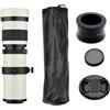 HUIOP telephoto zoom lens HUIOP Fotocamera MF Obiettivo zoom super teleobiettivo F/8.3-16 420-800mm T2 Mount con anello adattatore M-mount Sostituzione filettatura 1/4 per fotocamere Canon M M2 M3 M5 M6 Mar