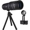 DIYEAH Telescopio Monoculare Portatile per Caccia e Birdwatching Strumento Resistente per Escursioni Campeggio e Include Adattatore per Smartphone e Treppiede