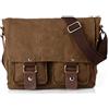 Peacechaos da uomo in tela DSLR SLR vintage messenger bag, Brown(2)