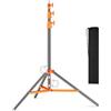 soonpho Heavy Duty Light Stand 280 cm Tutto Metallo Treppiede Stand Carico massimo: 10 kg di pressione dell'aria Buffer Fotografia Light Stand con 1/4 a 3/8 vite adattatore per strobo, anello luce