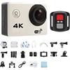 DIGNIFE Action Camera, Action Camera Ultra HD 4K/30fps 2.0 pollici 170D subacqueo impermeabile Videoregistratore Telecamere Sport Cam(White)