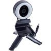LIXSAZSE Videocamera per streaming live con messa a fuoco automatica 2K 1080P Webcam USB panoramica con anello luminoso di riempimento audio Algoritmi di elaborazione ISP