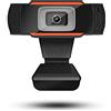 DMETE Telecamera per videoconferenza Webcam 1080p pieno USB HD Fotocamera Web con microfono USB and Play Videochia HD Web Cam for Pc Webcast for computer portatile computer per grandi sale riunioni(ORANGE 1