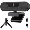 saylas Webcam 4K con microfoni, fotocamera USB per computer con 4 microfoni a cancellazione del rumore, messa a fuoco automatica, webcam plug&play, zoom, telecamera streaming per PC, funziona con/team