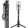 Tianeri Treppiede da viaggio | Supporto magnetico per telefono cellulare con selfie wireless, rotazione a 360 gradi, bastone estensibile per selfie per registrazione video cellulare