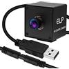 ELP Fotocamera USB 4K con microfono per computer e Raspberr pi Mini UVC USB2.0 Webcam IMX415 USB con fotocamera 2160P Audio Video Lightburn Camera PC Laptop USB Camera (100 gradi senza distorsione