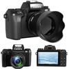VBESTLIFE Camere Digitali per la Fotografia, Fotocamera Vlog da 4K 64MP per YouTube con Touchscreen da 4 , Zoom 16x, Lente Doppia, Luce di Riempimento a LED, 3000MAH