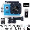 HOLVA Roamix Vision 4k Action Camera, 2026 aggiornato 170 ° ultra grandangolare WiFi Camcorder Outdoor impermeabile Sport Videocamera per gli appassionati di fotografia e immersioni (blu, 64G)
