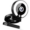 Obotsnoi 4K Auto Messa a fuoco Computer Camera Touch Control Anelli Luce 360 Base Rotabile Integra In Riduzione Del Rumore Microfoni Per Live Streaming Videochiamate Webcam Professionale Per Riunioni