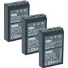 vhbw 3x batteria compatibile con Olympus D-SLR E400, E-620, E-410, E-420, E-450, E-600, E-400 fotocamera (900mAh, 7,2V, Li-Ion)