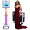 PAAFNN Photo Booth Machine 15,6 pollici selfie portatile touch screen Photobooth con luce RGB, specchio Photo Booth con custodia da volo per eventi di festa di nozze (macchina per cabina fotografica)