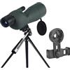 Generic Telescopio con prisma monoculare Bak4 obiettivo ED 25-75x60, compatibile for il birdwatching da campeggio all'aperto(C green)
