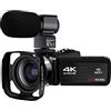 AmAzwi Videocamera Camcorder della videocamera 4K 3 0fps. Ultra HD. Digital Vlogging Videocamera Videocamera 16X Digital Zoom Fill Light WiFi Vlog Recorder Videocamera digitale per vlogging(Size:Standard,Col