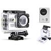 M2 TEC - Fotocamera sportiva 12 MP Full HD 1080 P per bicicletta, casco sportivo DV, impermeabile, fotocamera SJ4000, schermo da 1,5 pollici (argento)