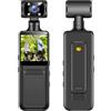 Getdoublerich Fotocamera con clip per corpo 4K, registratore di azione portatile con audio e registrazione in loop, fotocamera tascabile portatile