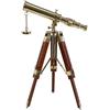 SHAROOANTIPAZ Telescopio vintage in ottone su treppiede, lente in ottone anticato