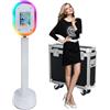 NEWESGOGO Photo Booth compatibile con iPad Tablet 10,2-13 Selfie Station Shell Stand Protable iPad Photo Booth Machine con custodia da volo per feste e matrimoni (bianco, macchina per fototesse)