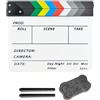 Uqezagpa Professionale Acrilico Film Clapboard Riutilizzabile Clapper Board Film Spara Regista Con Cancellino Lavagna