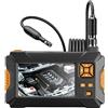 AUBEST Telecamera d'ispezione Telecamera for endoscopio industriale con sterzo a 360 gradi Rotazione automatica a 360 ° Doppia lente 4,3 '' IPS Periscopio di ispezione dello schermo 9 LED 32 GB(5m,16MM Rigid
