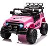 GarveeHome Auto elettrica bambino 12 V - Telecomando genitoriale, 3 velocità, musica, LED, clacson, senza fili da 3 anni, rosa