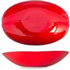 H&H Centrotavola Ovale Silk in Vetro Effetto Seta Colore Rosso - 30x20,5 cm, Elegante e Raffinato, Ottima Idea Regalo