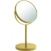 Gedy Anna Specchio Ingranditore 5X da Tavolo, Specchio Ingranditore da Trucco Bifacciale Professionale, Realizzato in Metallo Colore Oro Finitura Opaca, Diametro Specchio 16,3 cm Girevole a 360°