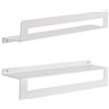 Gedy Cleo Mensola Bagno Doppia Funzione, Portaoggetti Bagno e Porta Asciugamani, Realizzata in Acciaio Inox AISI 304 Finitura Bianco Opaco, Dimensioni L50xP10xH9,5cm Fissaggio a Muro con Viti Incluse