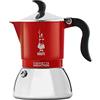 Bialetti Caffettiera Fiammetta Induction, 2 Tazze (100 ml), Adatta a Tutti i Piani Cottura, Design Elegante, Rosso