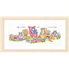 Vervaco Kit Punto Croce Contato GATTINI E LIBRI Decorativi Per Pareti 52 x 19 cm Set Fai Da Te Creativo Adulti Ricamo Casa Decor Arte Da Parete Kit Per Hobby Cross Stitch