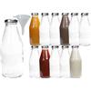 Mikken - 12 bottiglie di vetro da 500 ml, con tappo a vite, colore: argento, imbuto incluso