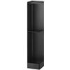 Yamazaki 1490 TOWER Porta carta igienica slim con ruote, nero, Acciaio/Magnete, minimalista, 16x16x80.5 cm
