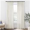 XTMYI Tende in lino da 274 cm, 2 pannelli, con ganci a nastro per binario con linguetta posteriore, in cotone lavato con pietra, velato, extra lunghe, per soggiorno e camera da letto, color crema