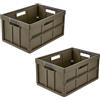keeeper benno 2x contenitori pieghevoli professionali robusti con manici soft-touch, 45 l, Portata fino a 50 kg, Adatta per carrelli della spesa, 54 x 37 x 27,5 cm, Verde oliva (Olive)
