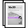 Americanflat Galleria Collection Cornice portafoto da 16 x 20 cm con plexiglass lucido, set da 2 pezzi, utilizzabile come cornice da 28 x 35 cm con passepartout o da 40 x 50 cm senza passepartout, set