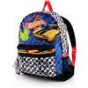 Hot Wheels Zaino per bambini | Zaino per la scuola per bambini con scomparti con cerniera, spallacci regolabili e porta bottiglia d'acqua laterale in rete da corsa per scuola e viaggi