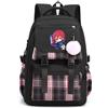 LKY STAR Unisex Blue Lock Zaino con Ciondolo in Peluche e Distintivo Carino Donna Ragazze Grande Capacità per la Scuola Viaggio Casual Backpack per Studenti