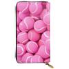 hhxvcv Portafoglio in pelle con stampa scozzese bianca e nera - Elegante pochette lunga bifold porta carte con tasca portamonete, portafoglio leggero, Palline da tennis rosa brillante., Taglia unica