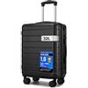 Shavont Valigia Bagaglio a Mano 55x40x20 Rigida in ABS, Trolley Leggero con 4 Ruote Doppie 360° Silenziose, Serratura Integrata, Adatta a Molte Compagnie Aeree (55 cm, Nero)