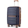 British Traveller Valigia Rigida 76cm Trolley Grande PP Leggero con TSA Lucchetto (28pollici, Marina Militare)