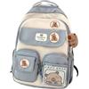 JIABAOZ Zaino Capibara Kawaii, Zaino Scolastico di Grande Capacità per Bambini e Ragazzi, Borsa da Scuola Kawaii per Viaggi e Uso Quotidiano (Blue)