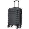 R.Leone Valigia EasyJet 45x36x20 cm Trolley Bagaglio a mano in ABS 4 ruote smontabili 2026 (Verde Scuro, XS Bagaglio low cost)