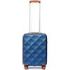 British Traveller Valigia Bagaglio a Mano 54CM Valigie Trolley Rigida con Rotelle,Blu