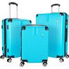Brubaker Set Valigie London - Completo da Viaggio in 3 pezzi con Bagaglio a Mano - Bagagli Rigidi con Serratura a Combinazione, 4 Ruote e Maniglie Comode - Trolley in ABS (M, L, XL - Azzurro)