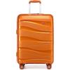 KONO Valigia Media Trolley Rigida 66cm Leggero PP Valigie con TSA Lucchetto e 4 Ruote (24pollici, Arancione)