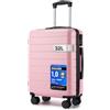 Shavont Valigia Bagaglio a Mano 55x40x20 Rigida in ABS, Trolley Leggero con 4 Ruote Doppie 360° Silenziose, Serratura Integrata, Adatta a Molte Compagnie Aeree (55 cm, Rosa)