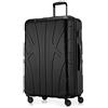 SUITLINE - Valigia rigida, bagaglio da viaggio rigido, TSA, 76 cm, ca. 96 litri, 100% ABS opaco, Nero