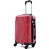 R.Leone 60x40x20 ruota smontabile 55x40x20 Valigia Bagaglio a mano 4 Ruote Capienza Massima Trolley in ABS adatto Ryanair, Easyjet, Wizzair, Iberia, Lufthansa, Tui, Vueling (Rosso, 2037Max 55x40x20Cm)