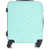 R.Leone Valigia EasyJet 56x45x25 cm Trolley Bagaglio a mano in ABS 4 Ruote 2130 (S 56x45x25cm, Verde Acqua)