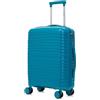 R.Leone Valigia da 1 Fino a Set 3 Bagaglio a mano 55x40x20 Ryanair, Medio, Grande Ultra Strong Antiurto Trolley leggero 8 ruote Polipropilene 6080 (Turchese, L Valigia Grande)