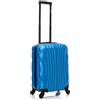 R.Leone Valigia 55x35x25 cm Trolley Bagaglio a mano 4 Ruote in ABS Air Asia, Air France, Ita airways, KLM, EasyJet, Ryanair 20373FR (Azzurro, Valigia 55x35x25cm)
